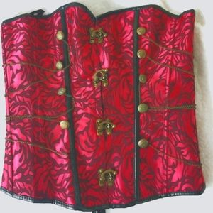 Lace Up Corset with Brass Accents